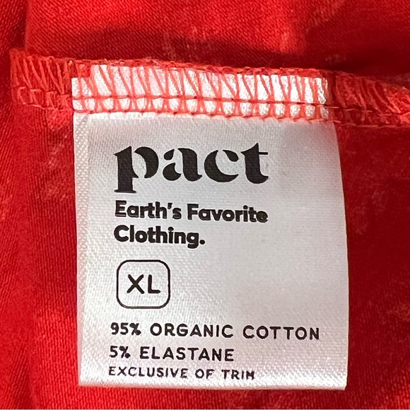 PACT Dakota red floral fit and flare dress pockets - Picture 8 of 8